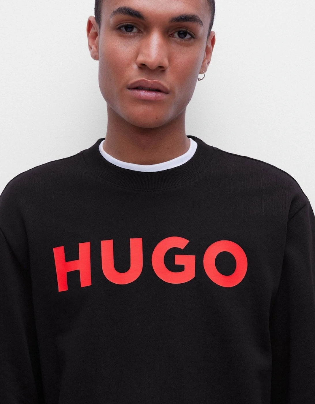 HUGO Dem Large Logo Mens Crew Neck Sweatshirt NOS
