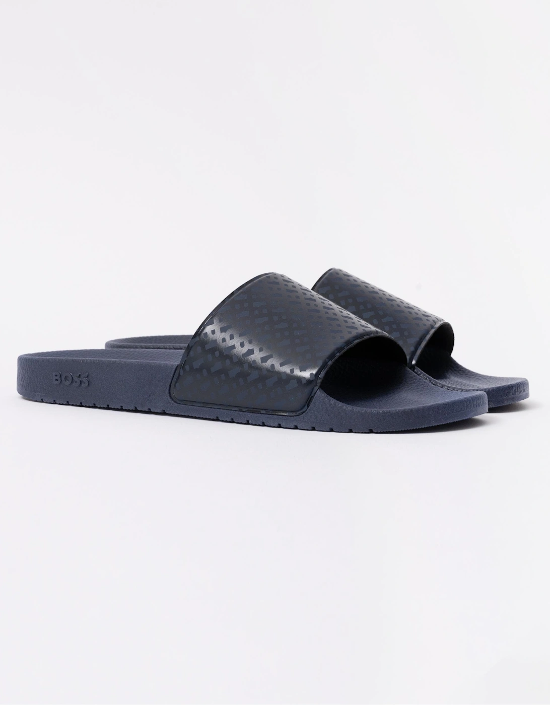 BOSS Orange Aryeh Mens Monogram Strap Sliders