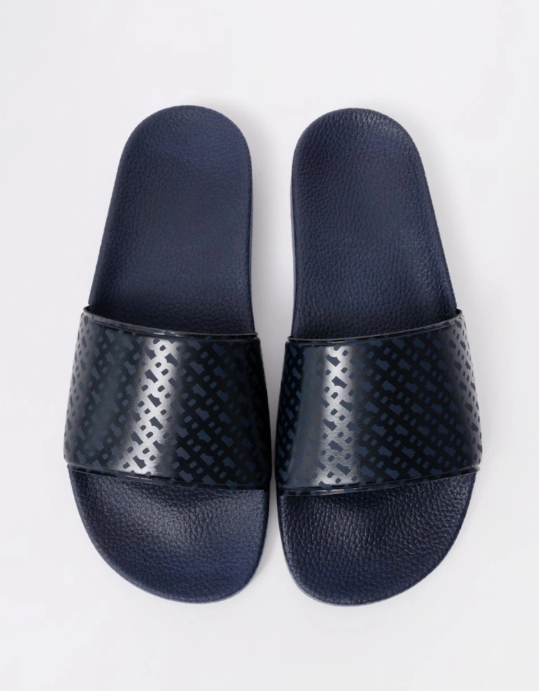 BOSS Orange Aryeh Mens Monogram Strap Sliders