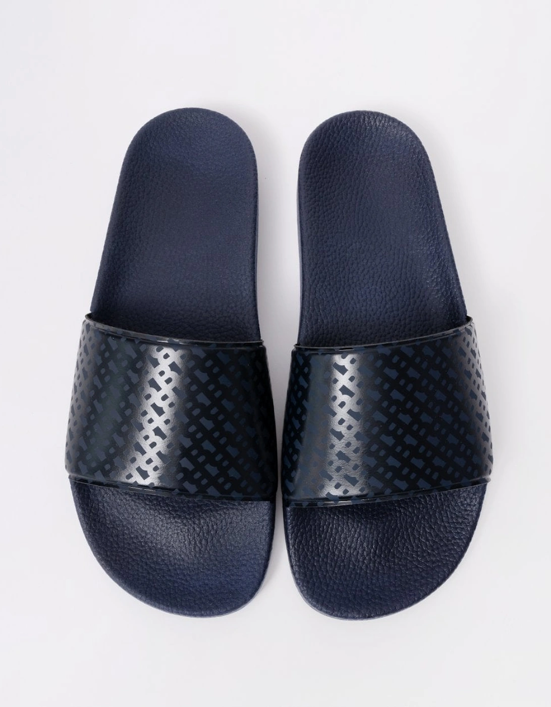 BOSS Orange Aryeh Mens Monogram Strap Sliders