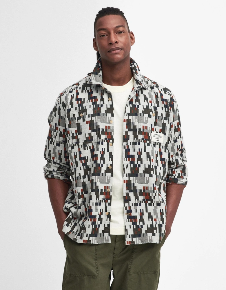 Coalbrook Mens Relaxed Long Sleeve Jacquard Shirt