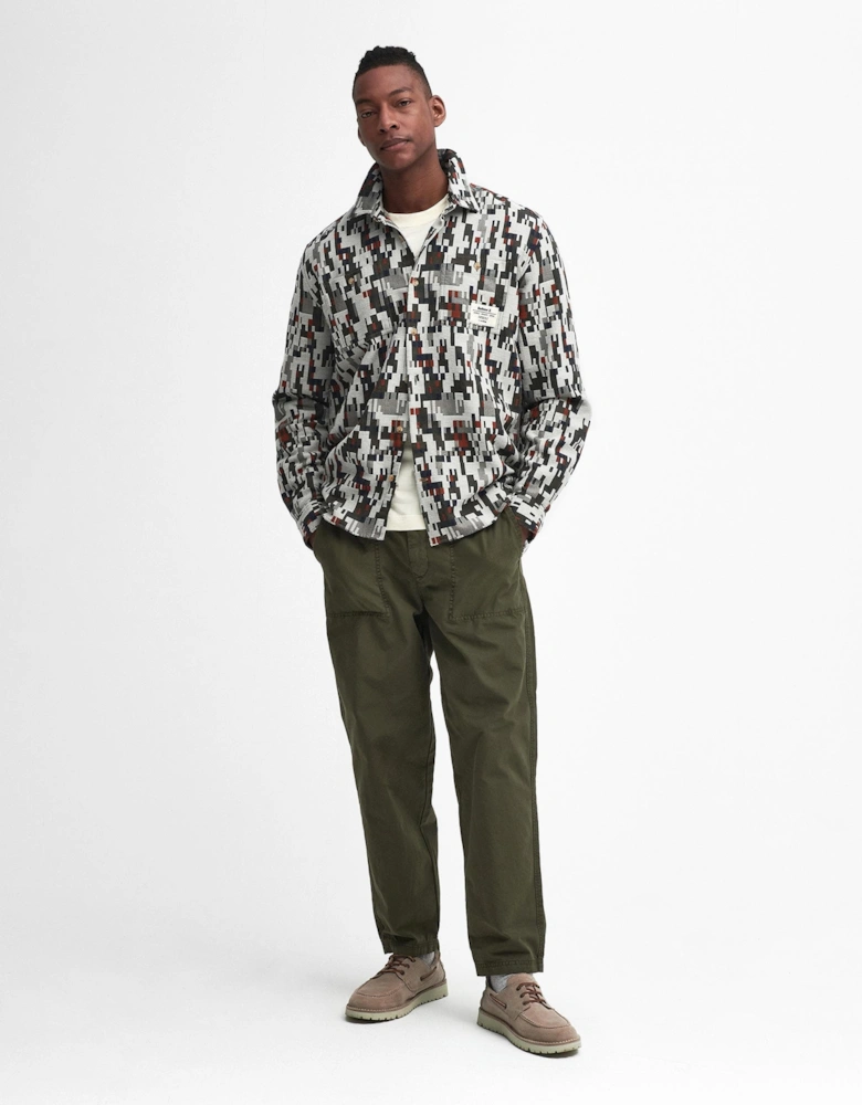 Coalbrook Mens Relaxed Long Sleeve Jacquard Shirt