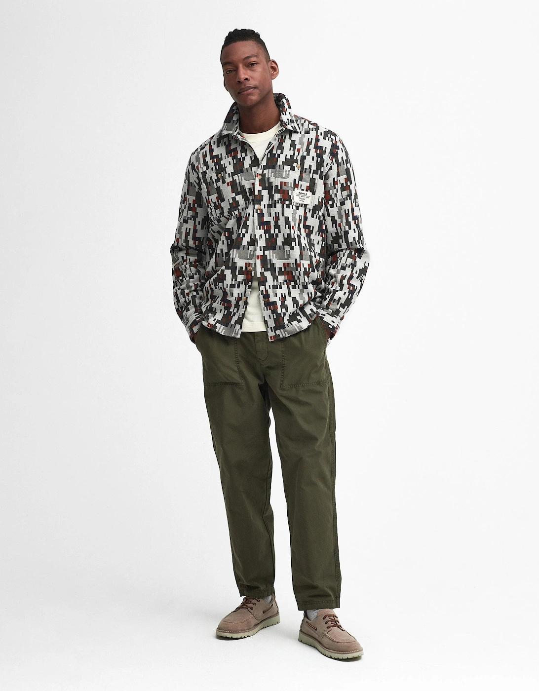 Coalbrook Mens Relaxed Long Sleeve Jacquard Shirt