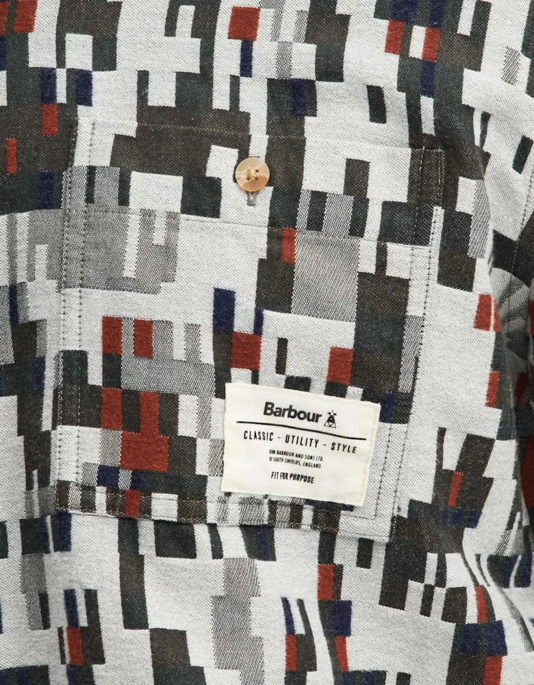 Coalbrook Mens Relaxed Long Sleeve Jacquard Shirt