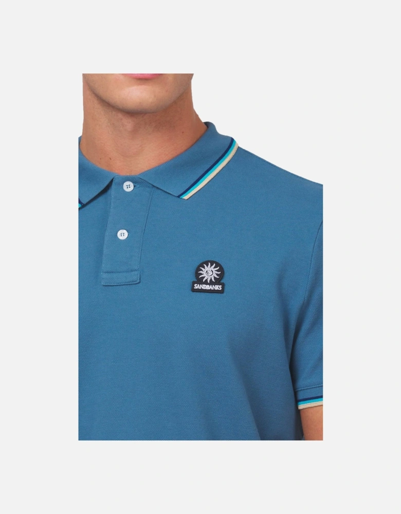 Badge Logo Tipped Polo Teal