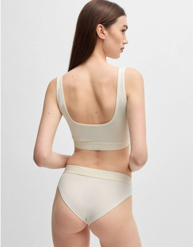 Red Logo Label Stretch Cotton Bralette