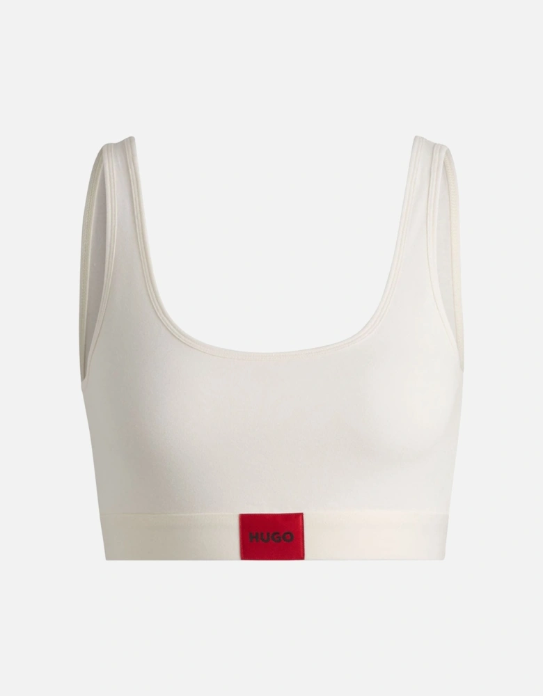 Red Logo Label Stretch Cotton Bralette