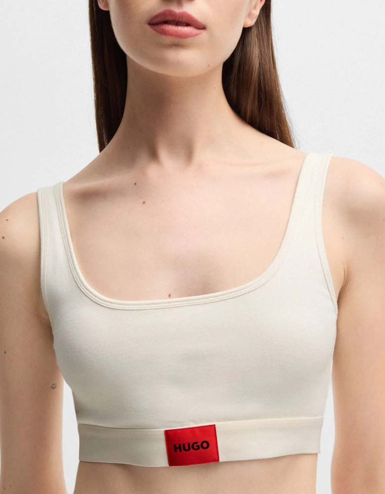 Red Logo Label Stretch Cotton Bralette