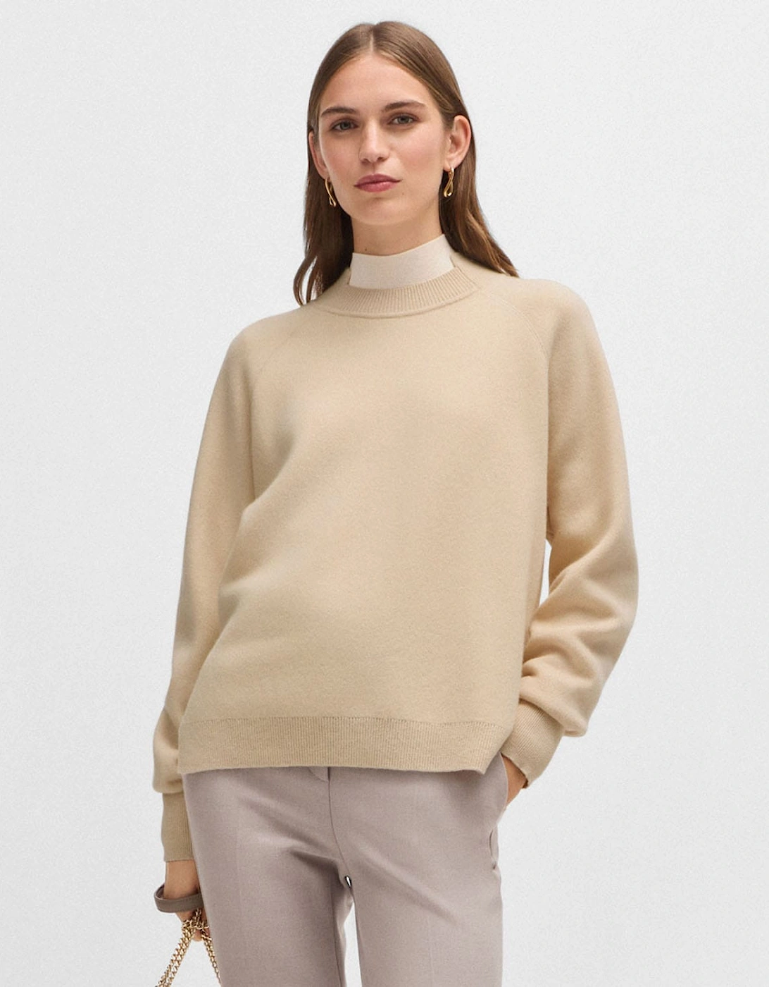Hugo Boss Women's Fariola Knitted Sweater - Cream - Size: 10/8