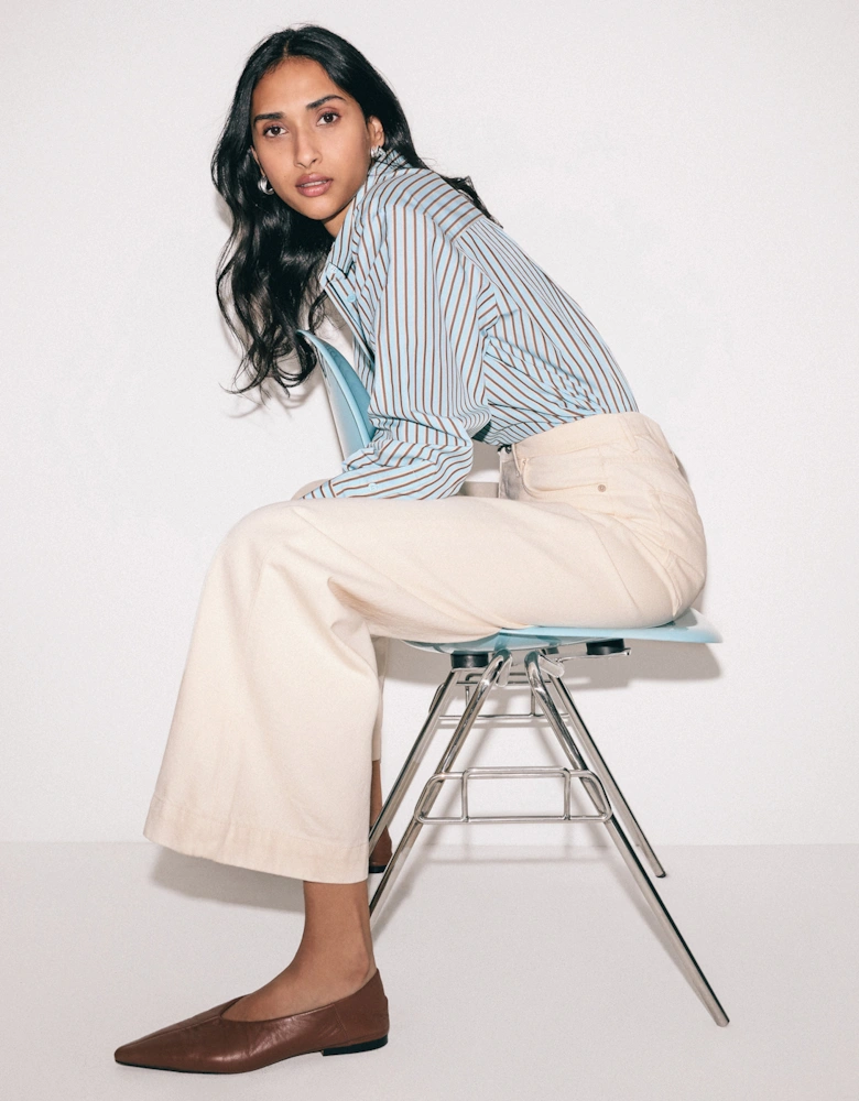 Balfour Long Wide Leg Jean | Ecru