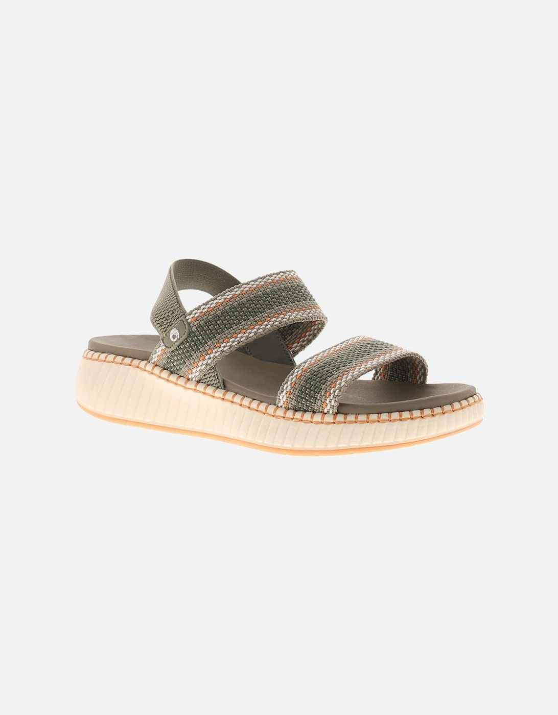 Women's Jana Womens Wedge Sandals Pam Elasticated sag UK Size - Green - Size: 6.5