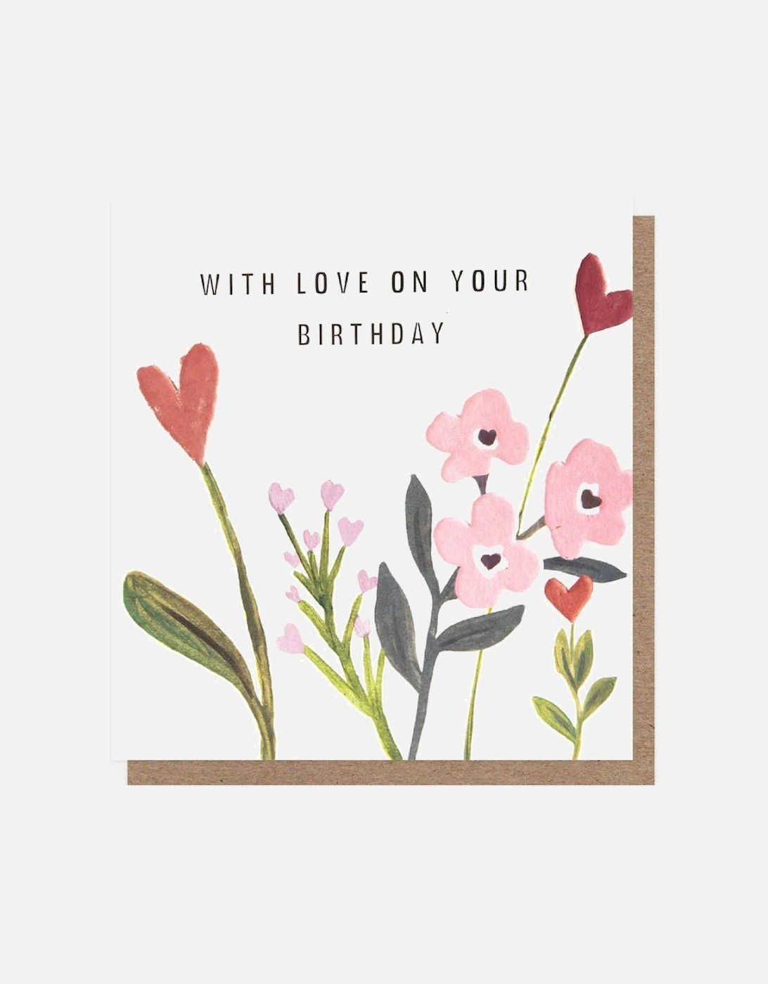 Heart Flowers With Love On Your Birthday Card, 2 of 1