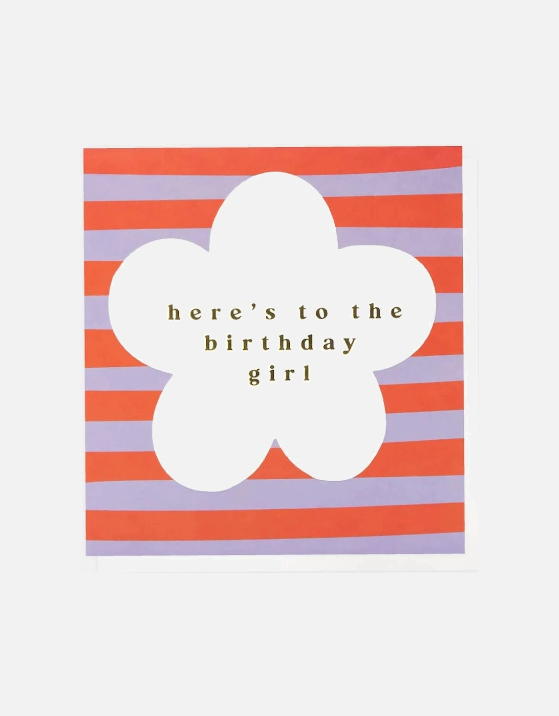 Lilac/Orange Stripe Flower Birthday Girl Card, 2 of 1