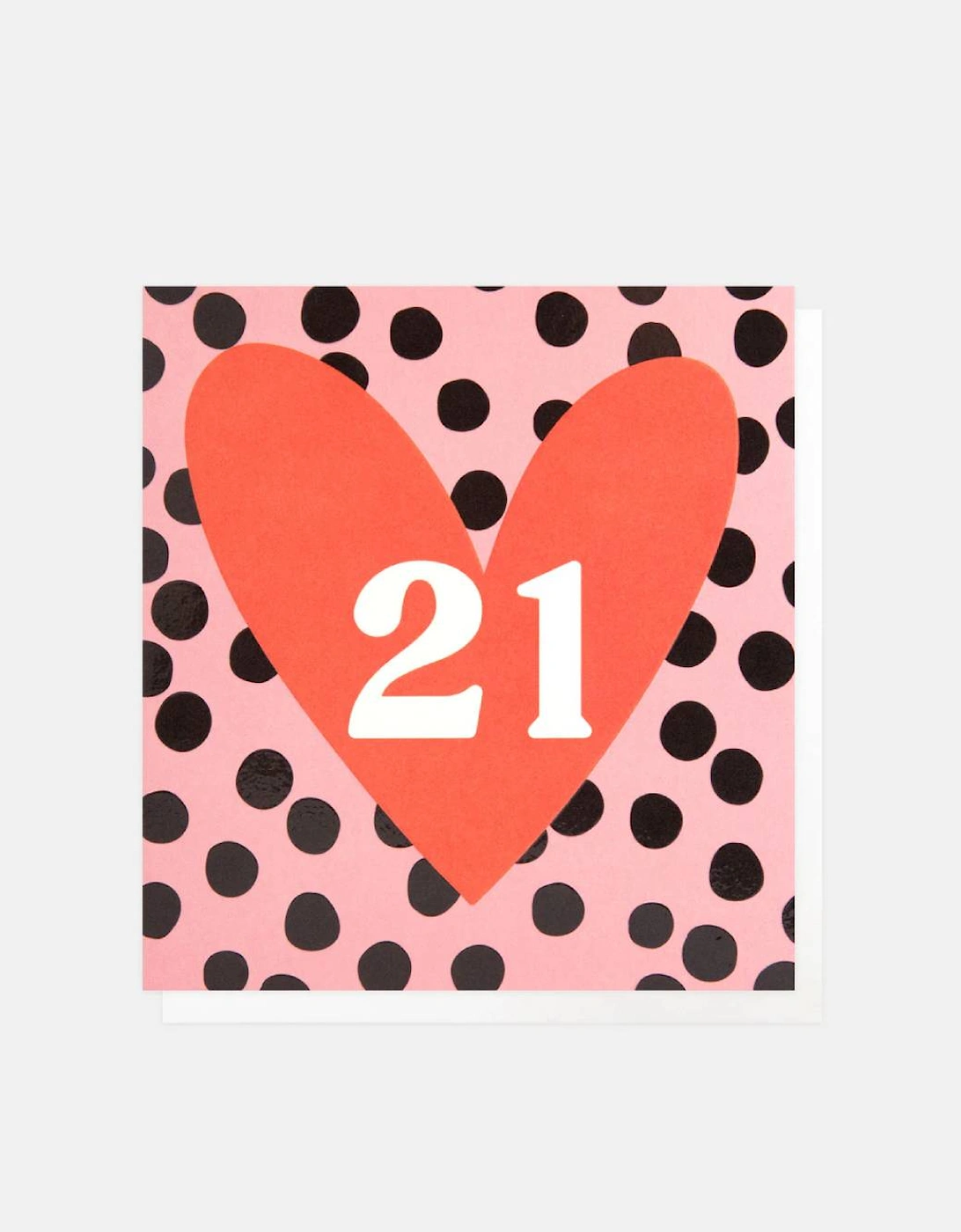 Heart On Pink Spots 21st Birthday Card, 2 of 1