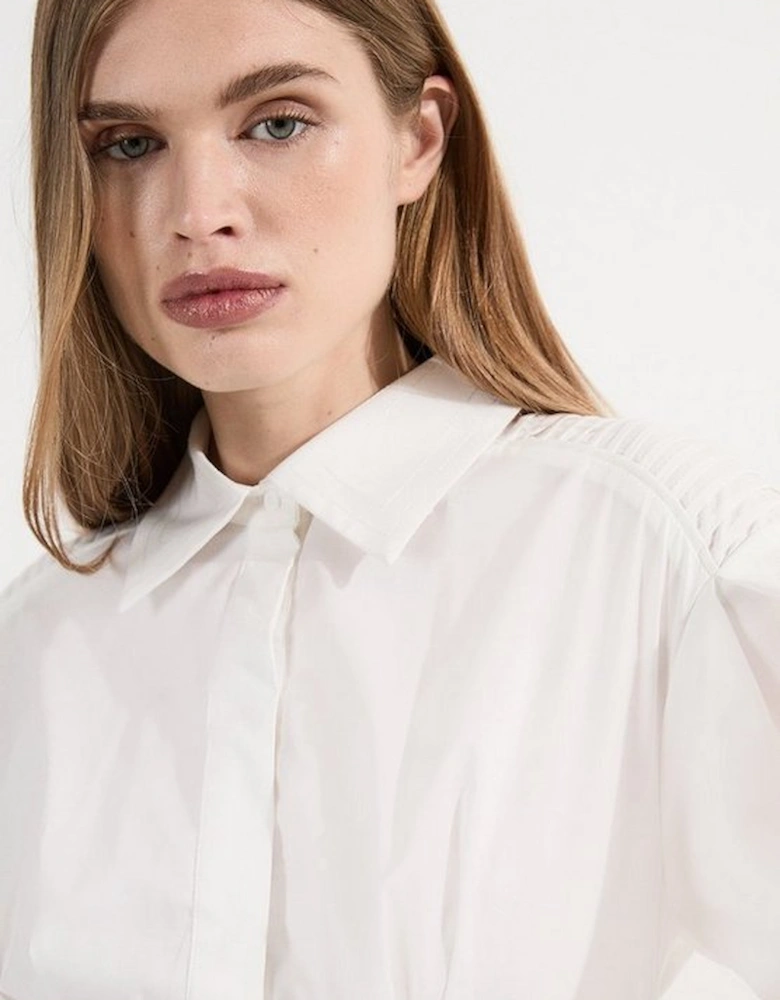 Archive Collection - Cotton Poplin Balloon Sleeve Corset Woven Maxi Dress