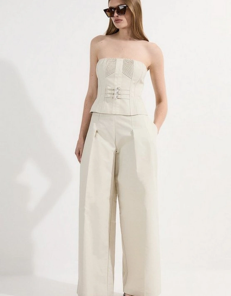 Archive Collection - Tailored Cotton Pintuck Grosgrain Belted Corset