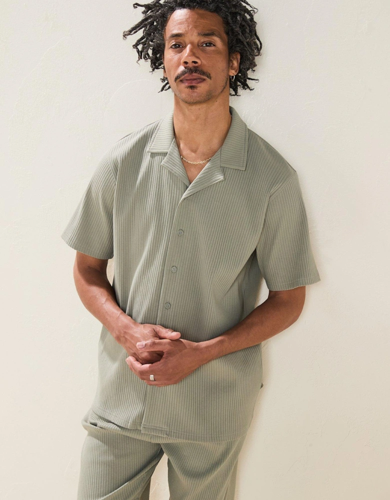 Jersey Rib Revere Shirt - Sage