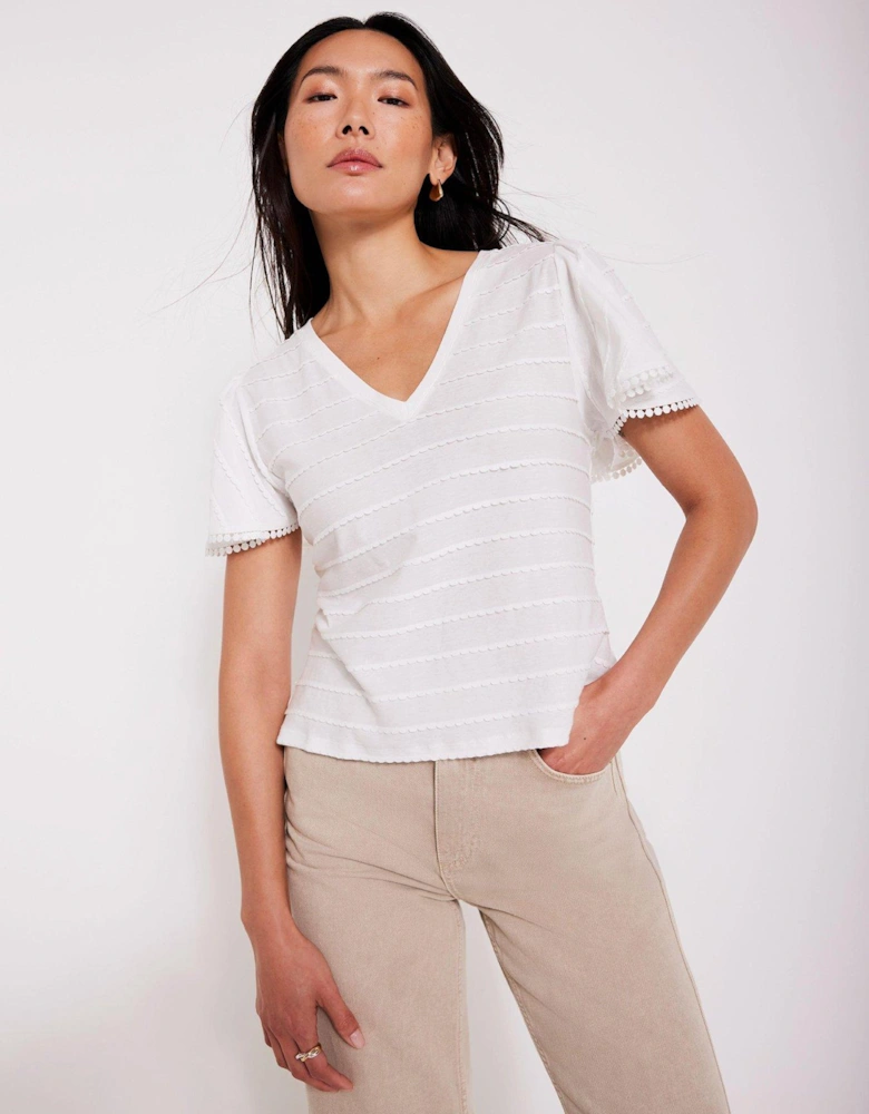 Ivory V-neck Top