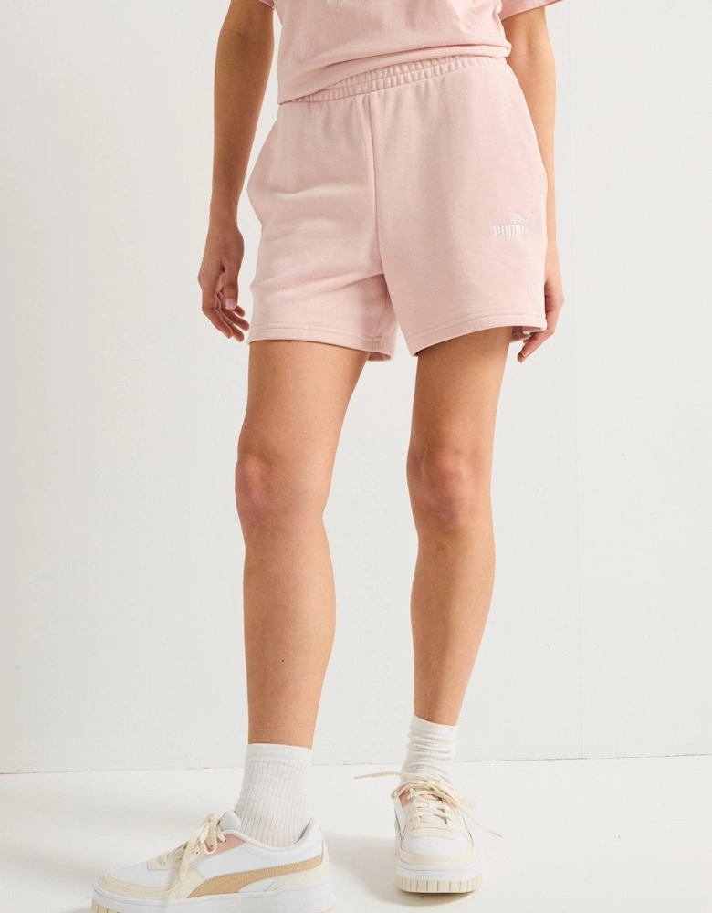 Womens Essentials Small No 1 Logo 5 Hight Waisted Shorts - Pink