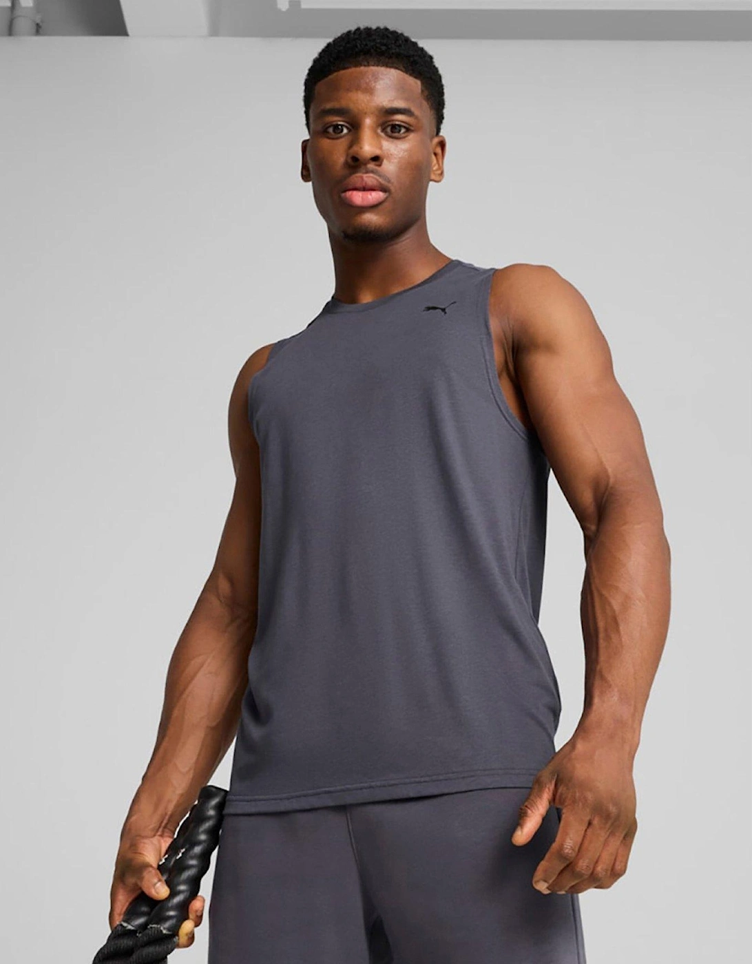 Mens Training Tech Triblend Tank - Grey, 2 of 1