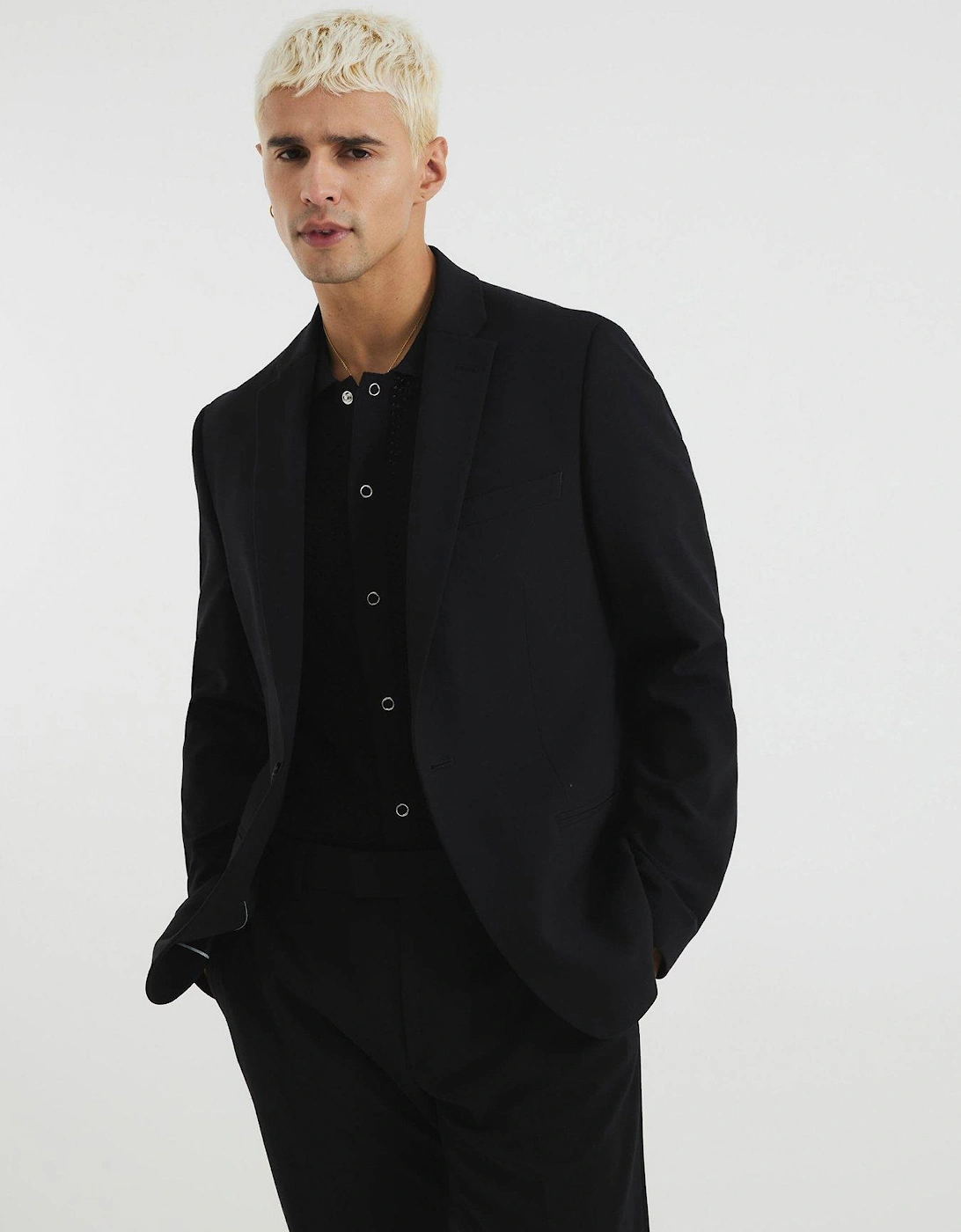 Skinny Fit Suit Jacket - Black, 2 of 1