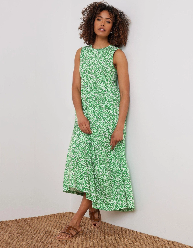 Ditsy Sleeveless Dress - Green