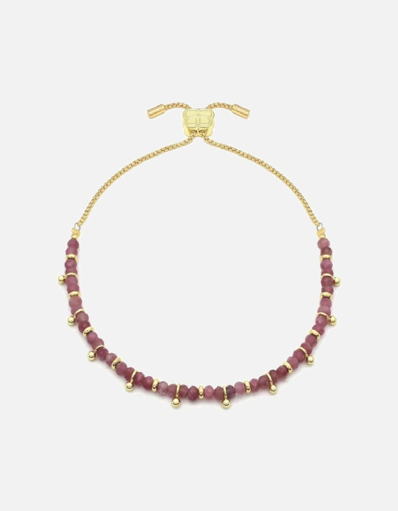 Mystical Pink Tourmaline Gold Bracelet