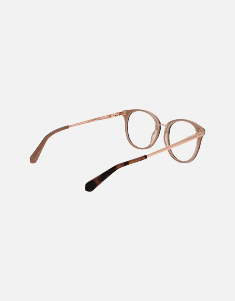Round Acetate Frame Glasses with Demo Lenses Unisex - Brown