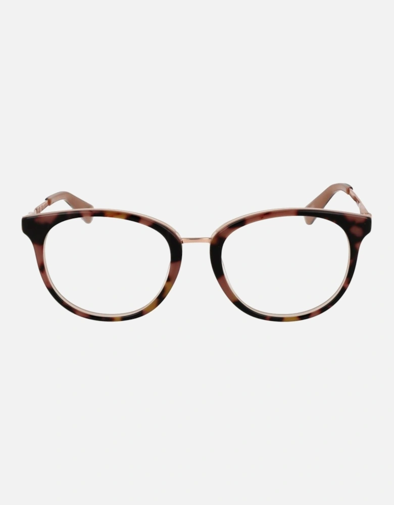 Round Acetate Frame Glasses with Demo Lenses Unisex - Brown