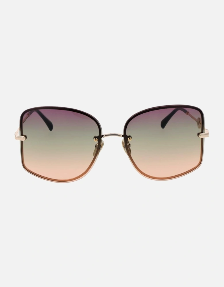 Square Gradient Metal Frame Sunglasses Women - Pink