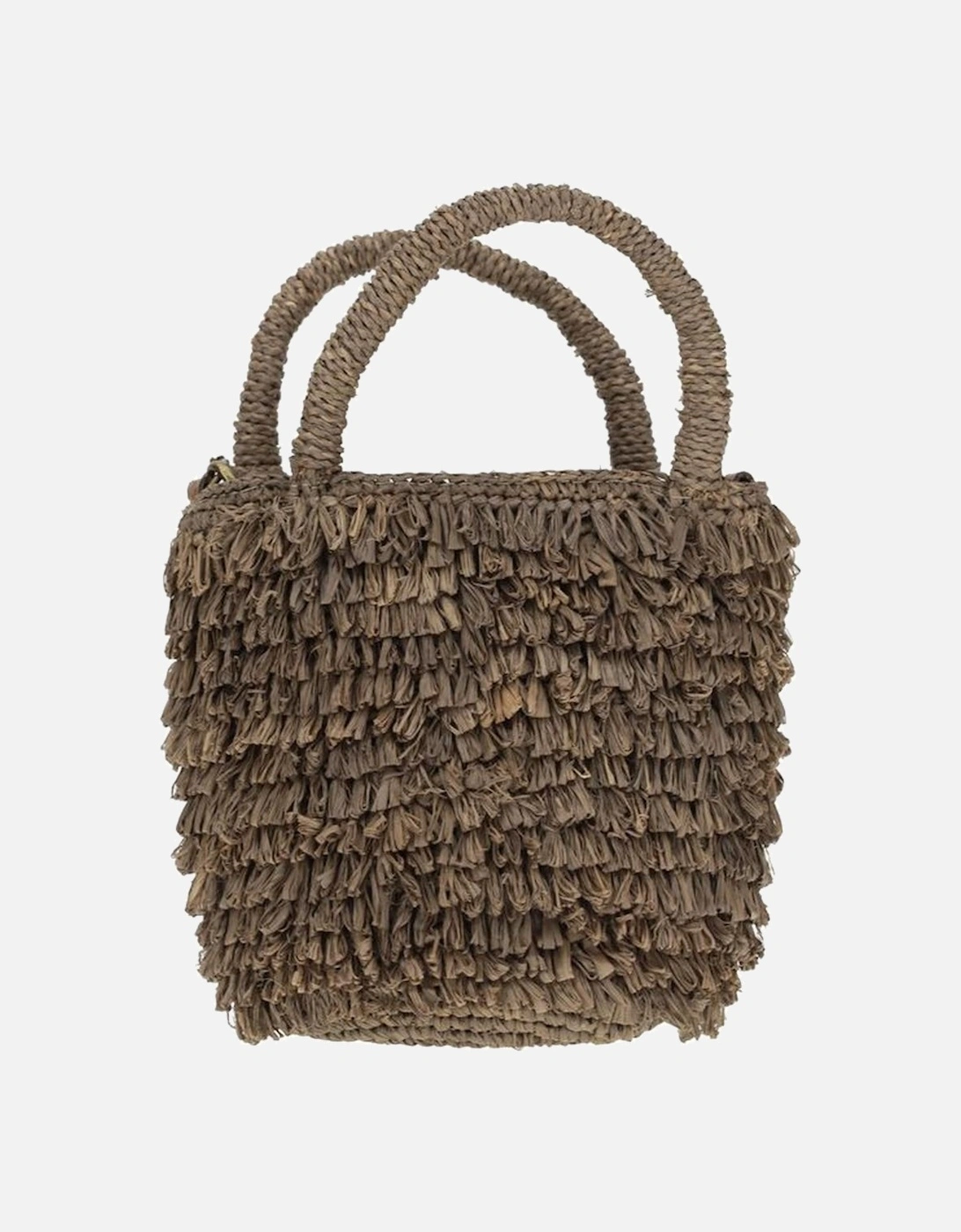 Naka Raffia Shoulder Bag with Leather Strap Women - Brown Clutch Bags, 5 of 4