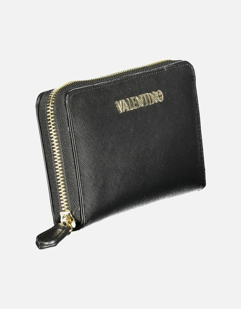 Zip-Around Wallet with Coin Purse and Logo Women - Black