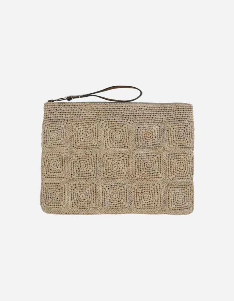 Metallic Beaded Embellished Clutch Bag Women - Beige
