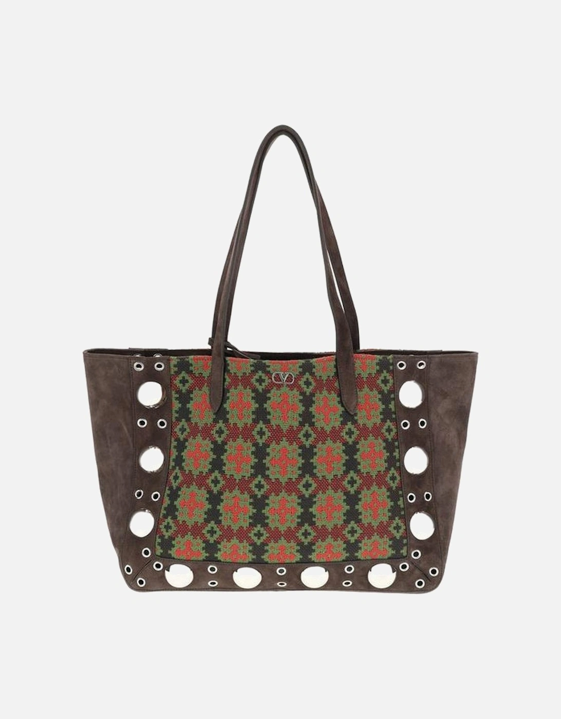 Nellcote Tote Bag with Cross-Stitch Embroidery Women - Brown Shoulder, 5 of 4