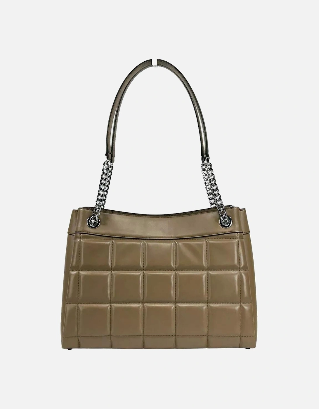 Quilted Leather Medium Chain Shoulder Tote Bag Women - Driftwood