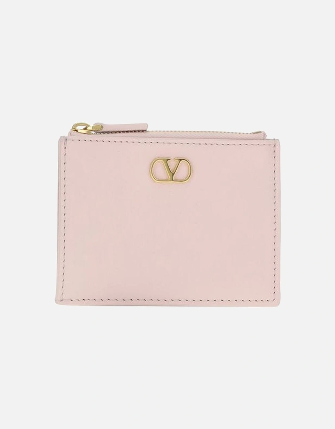Leather Card Holder with VLogo Plaque Women - Multicolor Wallets, 3 of 2