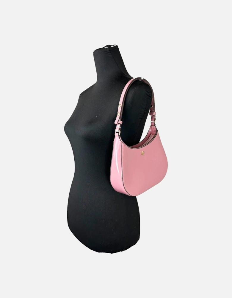 Patent Leather Shoulder Bag with Zip Closure Women - Pink