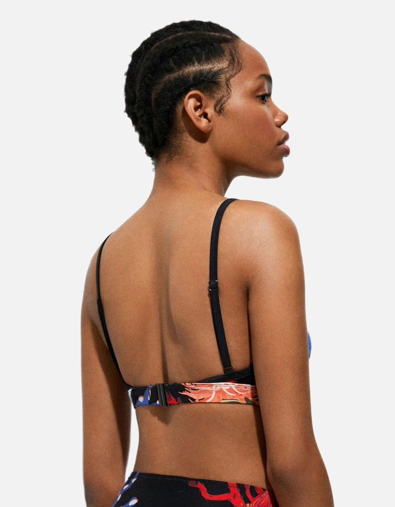 Printed Clip Fastening Beachwear Women - Black