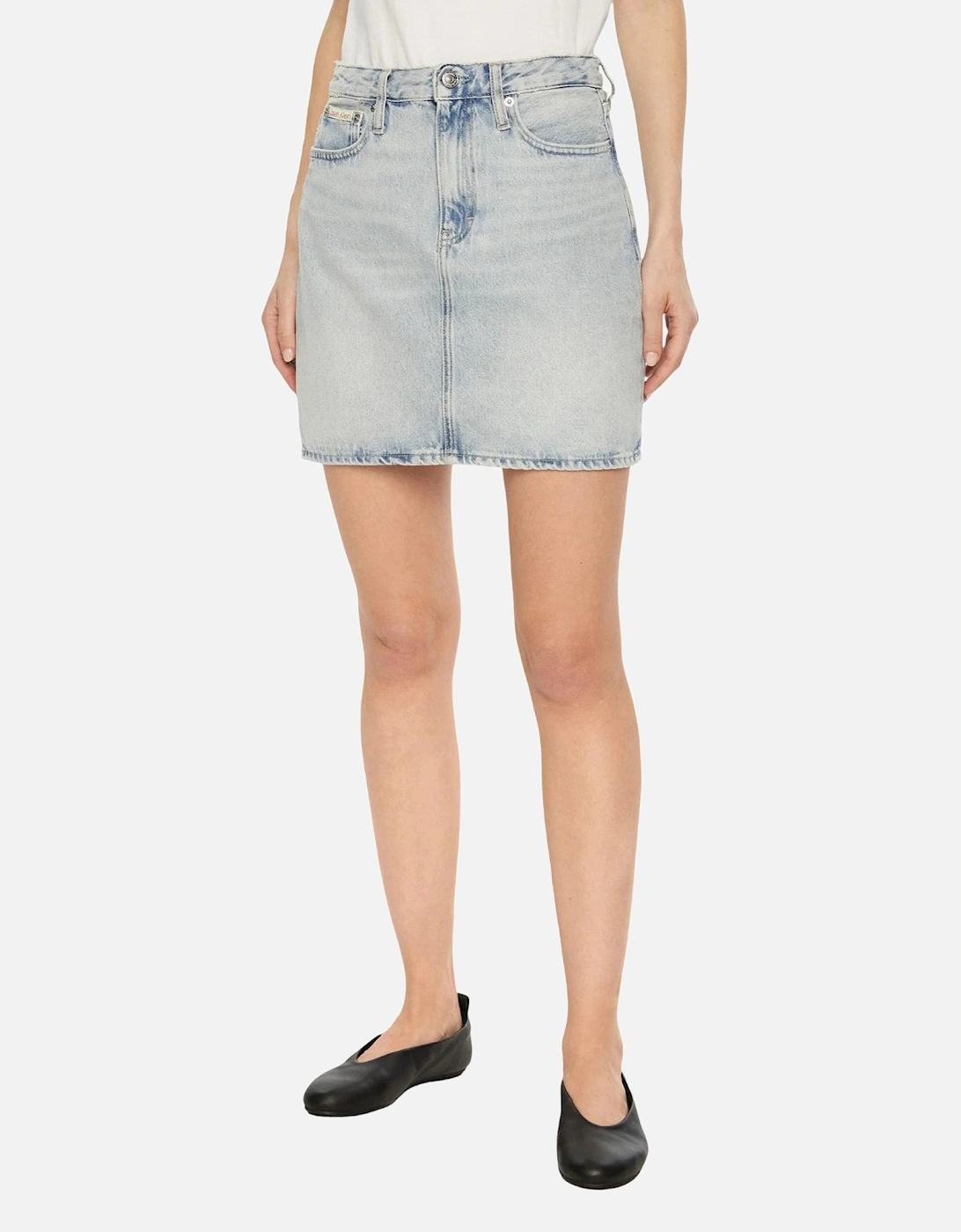 Cotton Denim Skirt with Pockets Women - Light Blue, 4 of 3