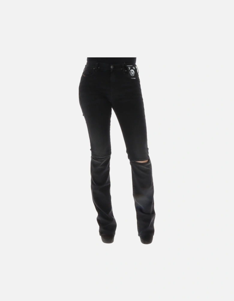 Ripped Effect Worn Out Skinny Jeans Women - Black