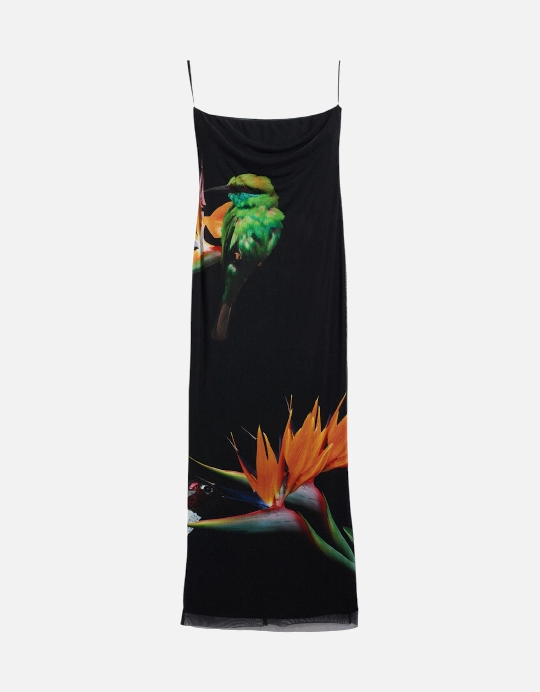 Printed Square Neckline Strappy Dress Women - Black Dresses, 4 of 3