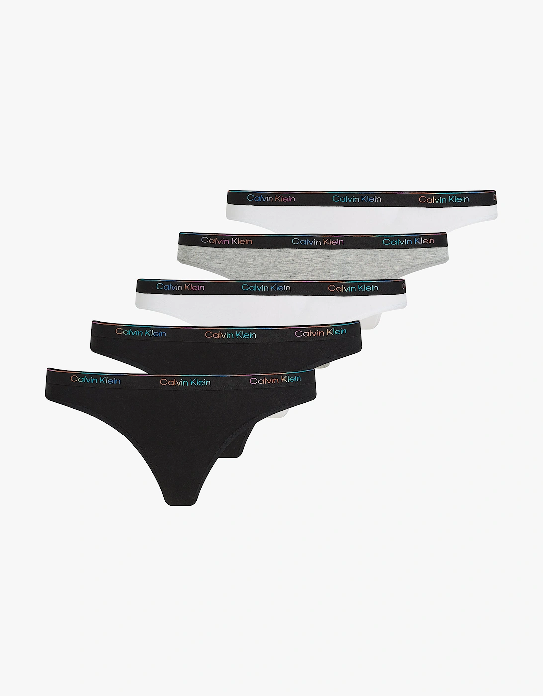 Calvin Klein Women's Black Icon Logo 5 Pack Thongs Multicoloured - : None/10 Small