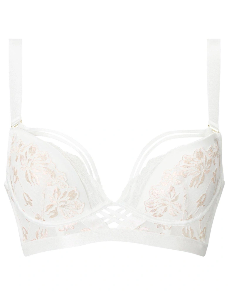 Mirage Padded Plunge Bra - White