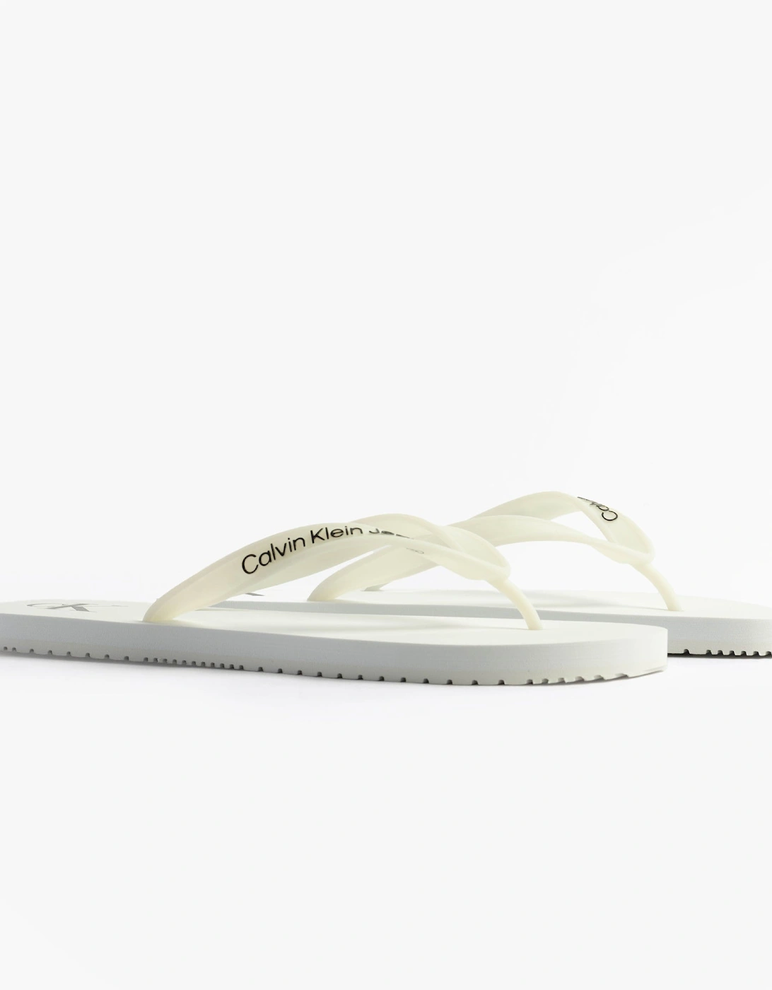 Men's Calvin Klein BEACH SANDAL TRANSPA Mens Sandals Bright White/Black - Size: 10