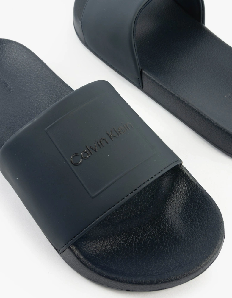 POOL SLIDE W/ CK SQU Mens Sliders Calvin Navy