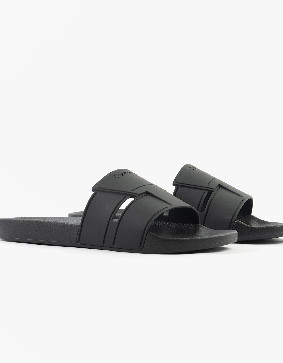 POOL SLIDE DOUBLE T Mens Sliders Ck Black