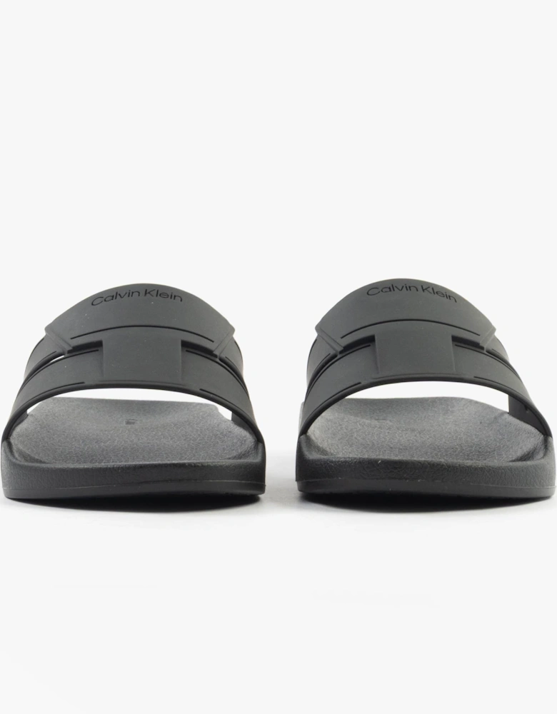 POOL SLIDE DOUBLE T Mens Sliders Ck Black