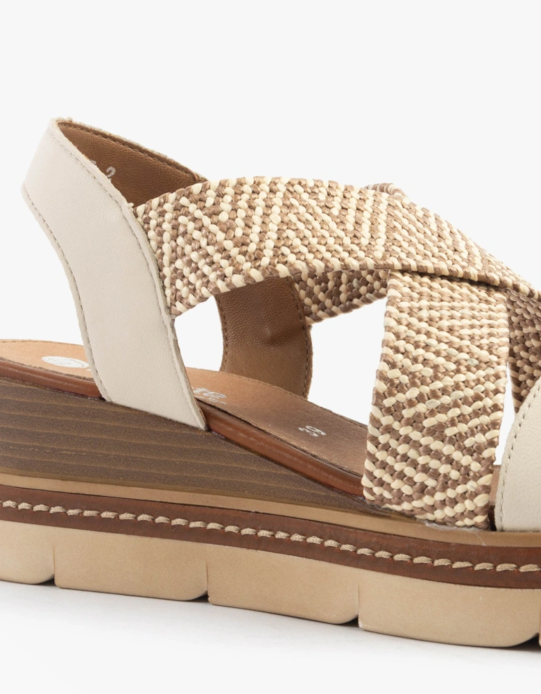D2L54-60 Womens Sandals Beige Combination