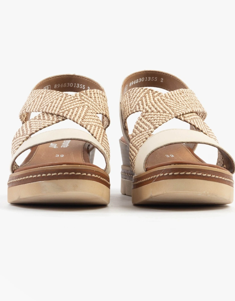 D2L54-60 Womens Sandals Beige Combination