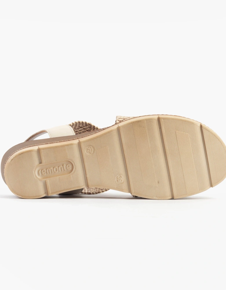 D2L54-60 Womens Sandals Beige Combination